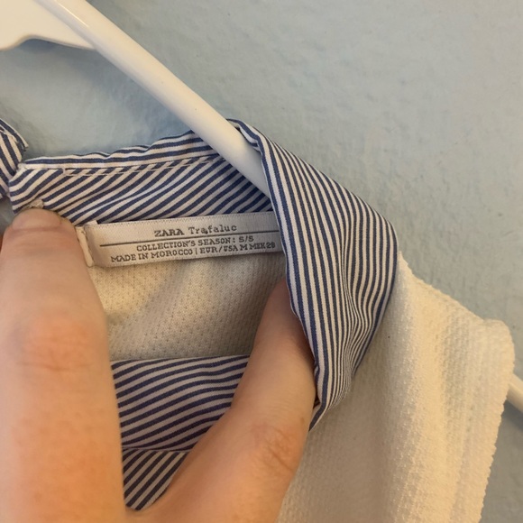 Zara Trafulac White Shift Dress with Collar Small - Picture 3 of 4